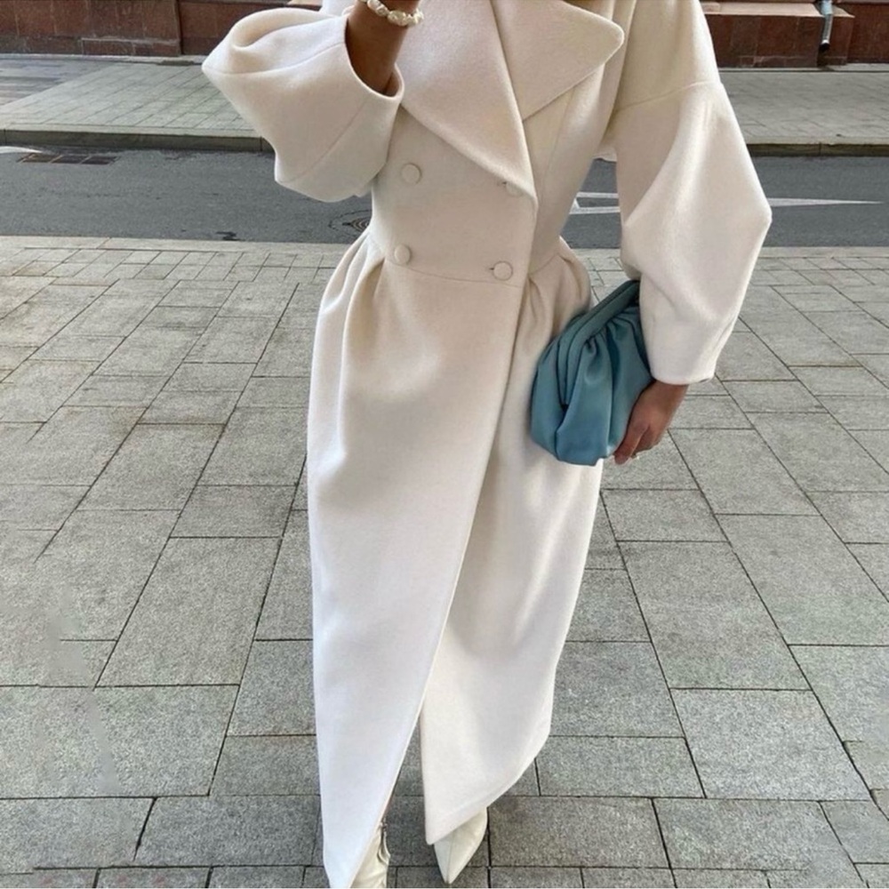 COMMENSE Miss Paris trench barrel sleeve bloggers favorite Double-Breasted Coat